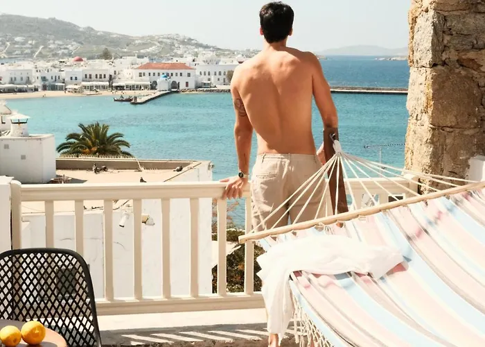 Yalos Hotel Sunset View Mykonos Town Private Rooms